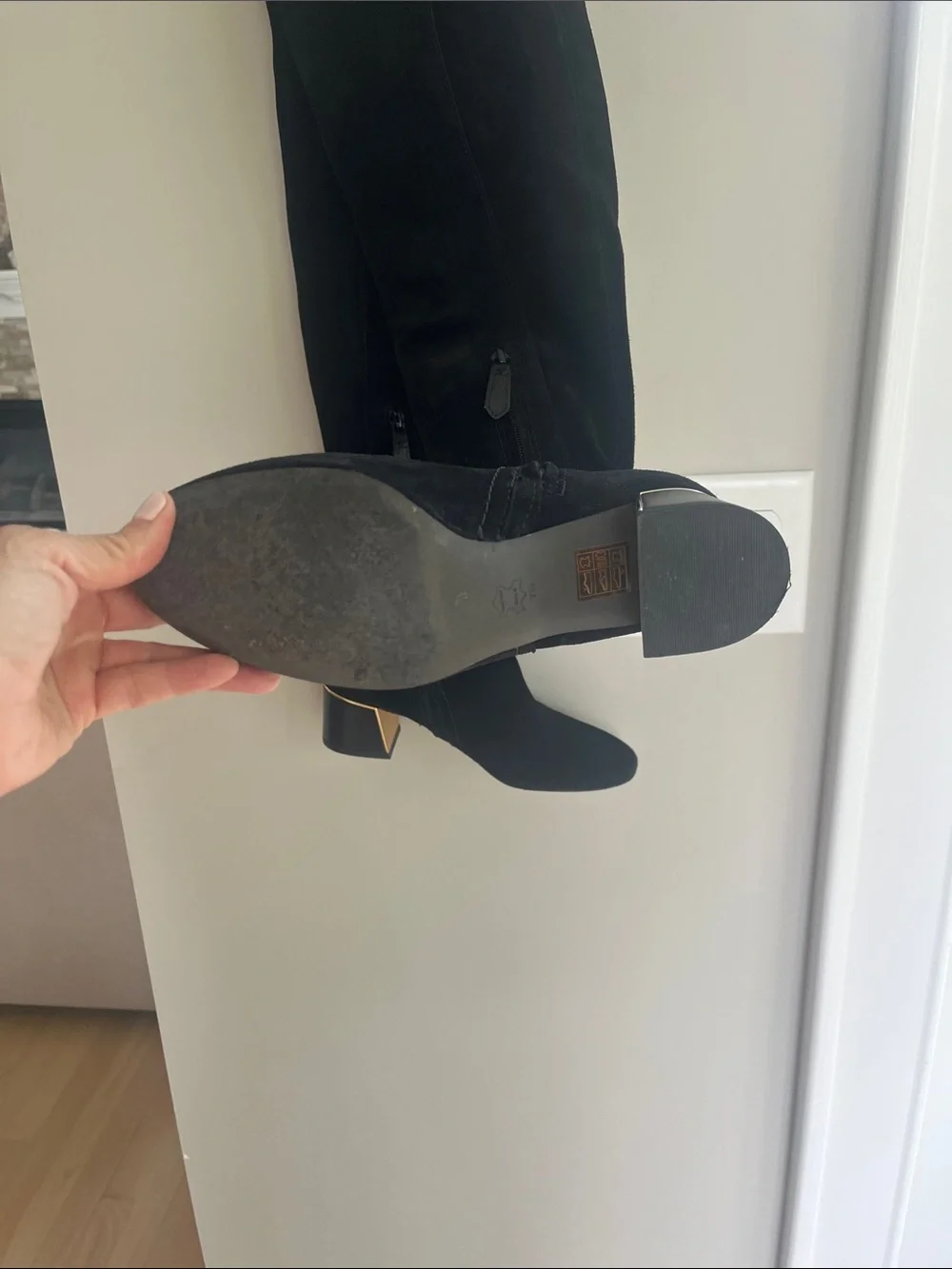 NWOT :Over the knee Tory Burch black suede boots.. never been worn! Bag included
